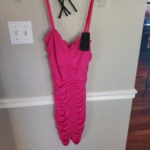GUESS rouched cocktail dress - size M - pink
